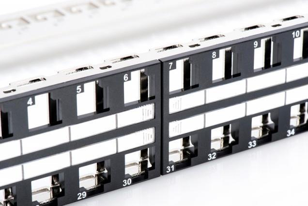 Actual product image Digitus Patch Panel housing 1U for Keystone modules 48-Port 48,3cm 19inch black RAL 9005