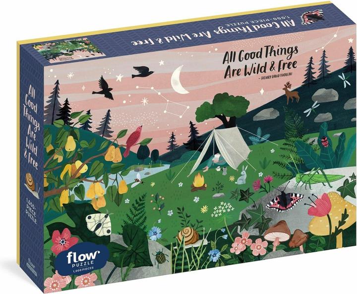 Actual product image All Good Things Are Wild and Free 1,000-Piece Puzzle (Flow) Adults Families Picture Quote (1000 pieces)