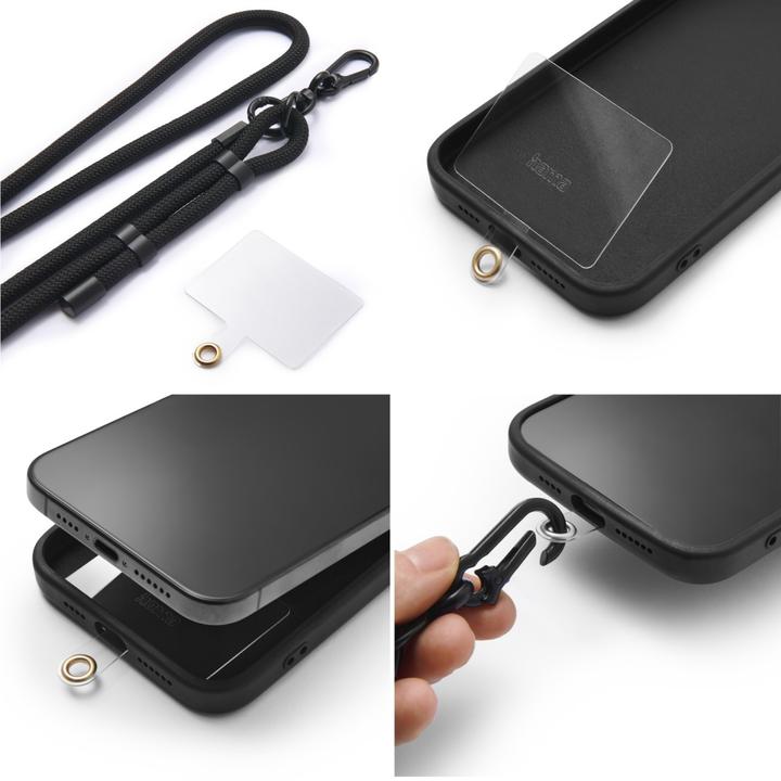 Produktbild Hama Handyband zum Umhängen, universal, verstellbar, Karabiner, 2 m, Schwarz