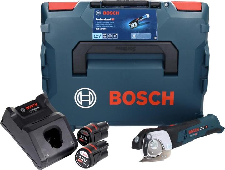Actual product image Bosch Professional Bosch GUS 12V-300 Professional Battery Universal Shears 12 V + 2x Battery 3.0 Ah + Charger + L-Boxx