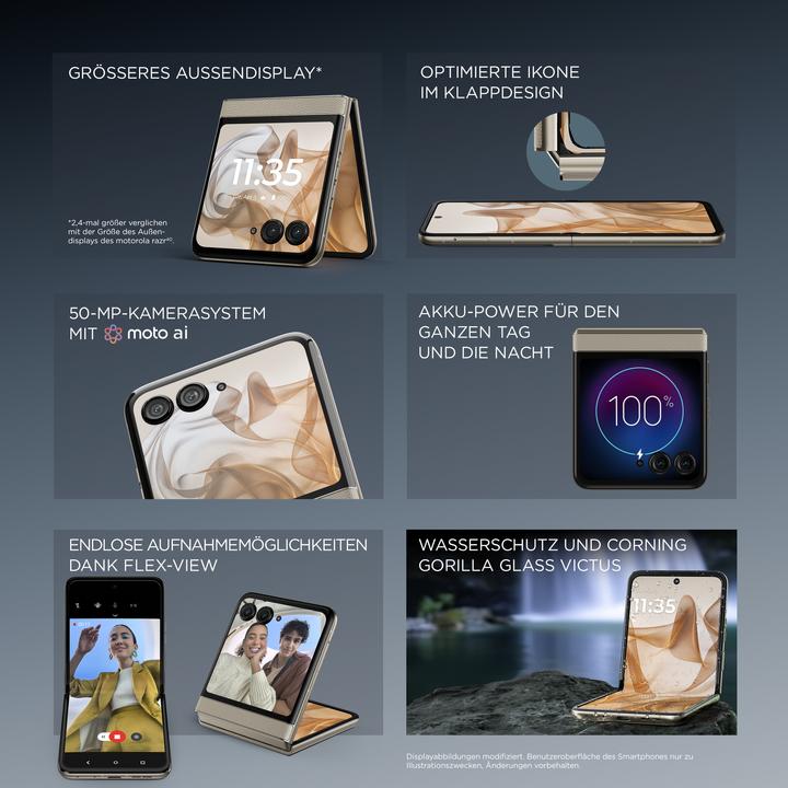 Immagine prodotto Motorola Razr 50 (256 GB, Spiaggia di sabbia, 6.90", SIM + eSIM, 50 Mpx, 5G)