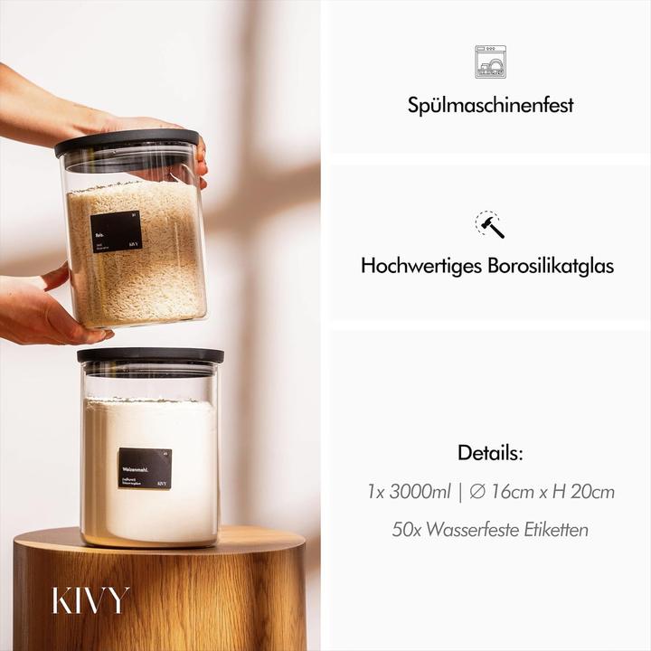Produktbild Kivy Grosses Vorratsglas mit Deckel (3 l)