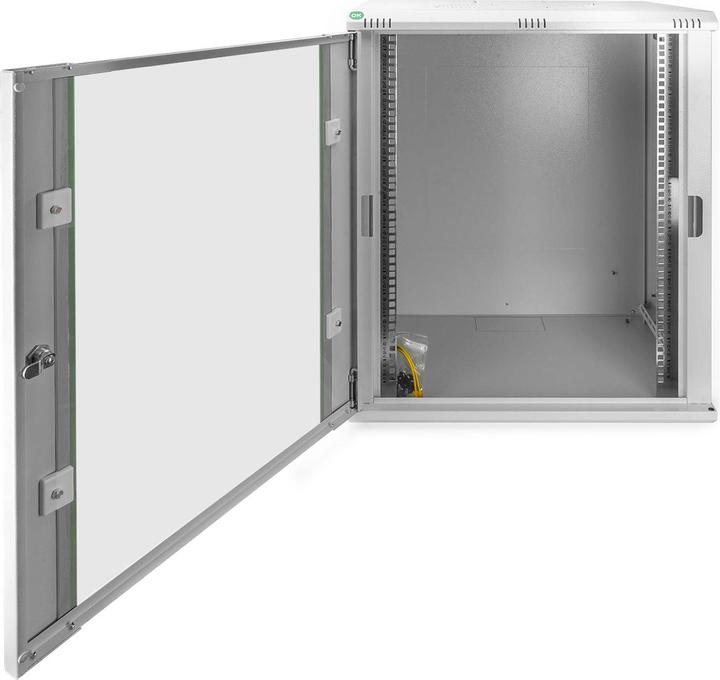 Image du produit Digitus 48,3cm 19inch armoire murale 16HE SoHoline RAL7035 gris H816mmxW600mmxD450mm avec porte en verre (16 HE, Rack 19 pouces)