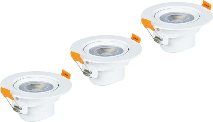 Image du produit Xavax Spot LED encastrable, set de 3, 7W, 450lm, couleur de lumière : blanc chaud, douille : blanc (470 lm)
