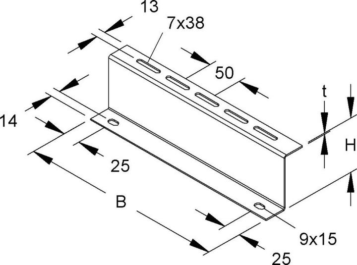 Produktbild Niedax NIE RZP 80/200 Distanzprofil Z-Profil 80x200 mm mit Systemlochung bandverzinkt