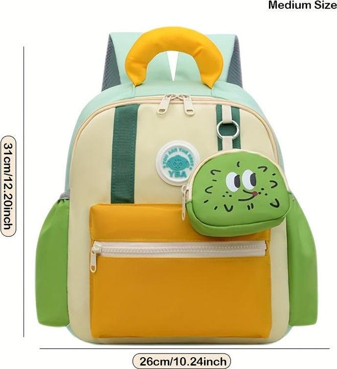 Only-Bags.Store Niedliche Mode Farbe Clashing Knapsack mit Reissverschluss und verstellbaren Riemen, Anhänger Dekor