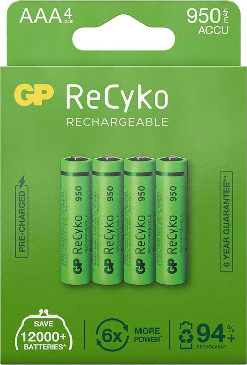 Produktbild GP Batteries Batterie 4 x AAA-Akkus (4 Stk., AAA, 950 mAh)