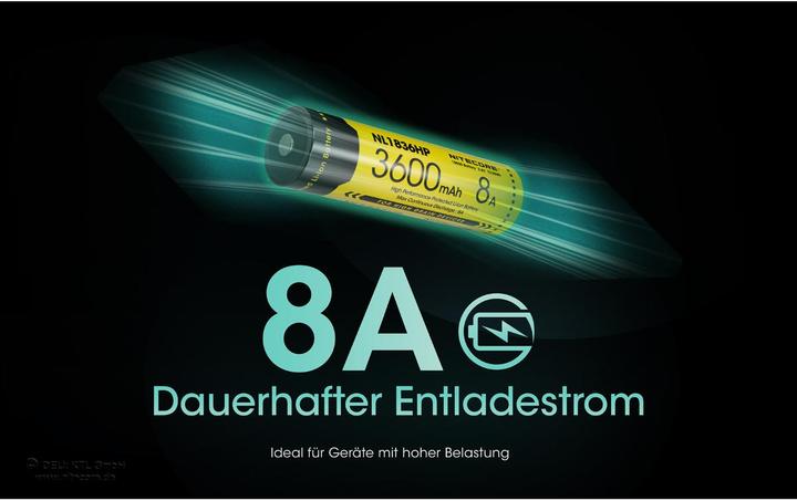 Immagine prodotto Nitecore Batteria Li-Ion 18650 - 3600mAh - NL1836HP
