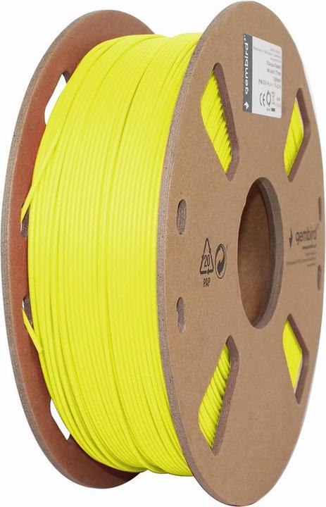 Image du produit Gembird Cassette de filaments PLA fluoré jaune 1.75mm 1kg sp étroit (PLA, 1.75 mm, 1000 g, Jaune)