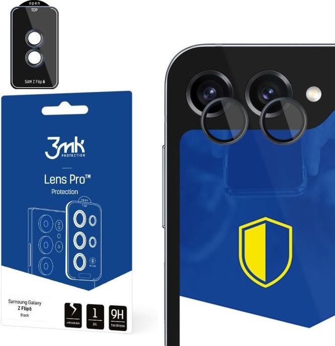 Actual product image 3MK Tempered Glass for Camera Lens Lens Protection Pro Black for Samsung Galaxy Z Flip 6 (1 Piece, Samsung Galaxy Z Flip6)