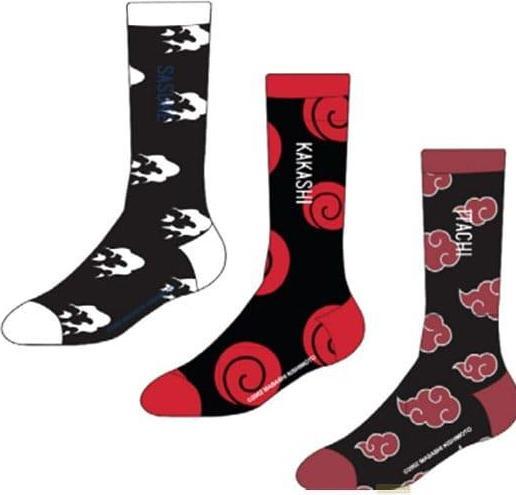 Energie-Label Difuzed Naruto Socken Sasuke, Kakashi, Itachi 3er-Pack 39-42 (3er Pack, 39 - 42)