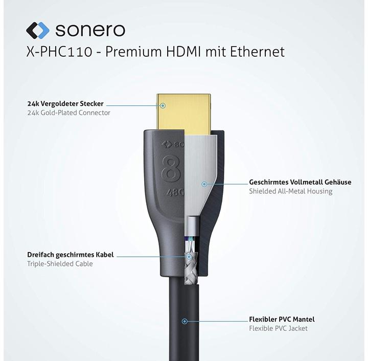 Produktbild Purelink sonero Premium Ultra High Speed HDMI 8K Kabel - 2,00m (2 m, HDMI)