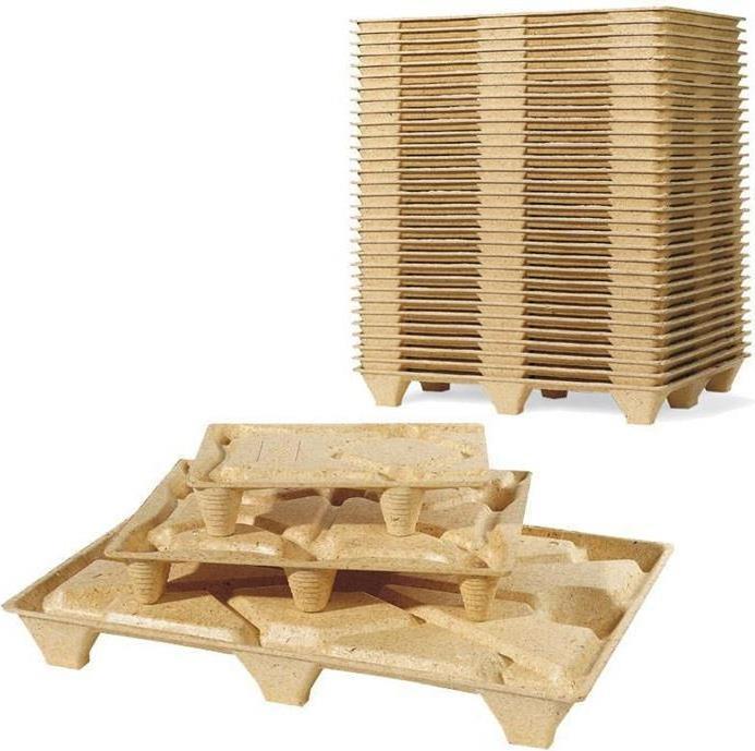 Image du produit Transpak Palette en bois pressé dimensions 800x1200mm capacité de charge 1250kg Euromass bois brun (5 pièce(s))