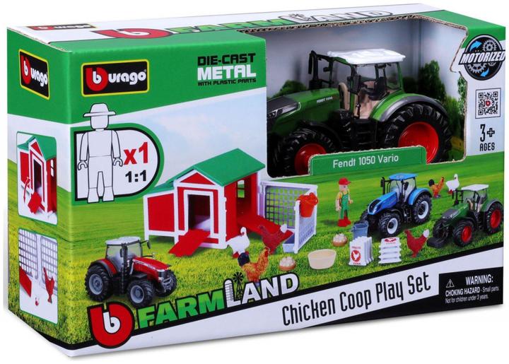 Produktbild Bburago Hühnerstall mit Traktor