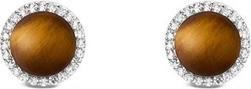 Daniel Wellington Stylish Stud Earrings With Tiger Eye And Crystals Audrey Dw00401421