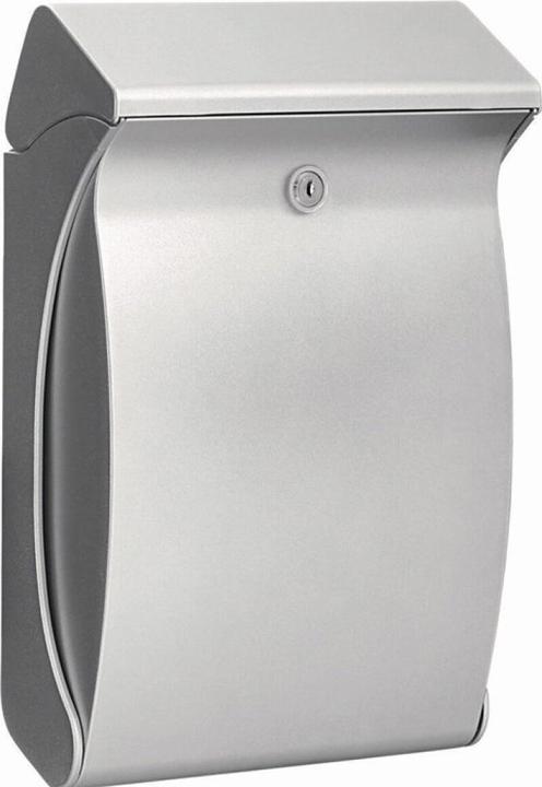 Produktbild Burg Wächter Briefkasten Kunststoff BxHxT 271/419/129 mm Swing silber mit Öffnungsstopp + Klappe