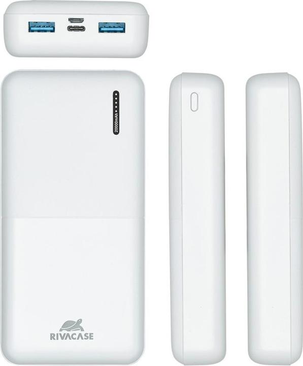 Actual product image Rivacase POWER BANK USB 20000MAH/VA2572 Baltas (20000 mAh, 20 W, 20000 Wh)