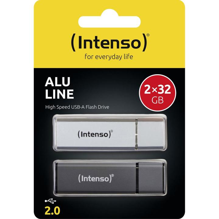 Produktbild Intenso AluLine USB Drive 32GB Doppelpack 2x32GB - 32 GB (32 GB, USB-A)