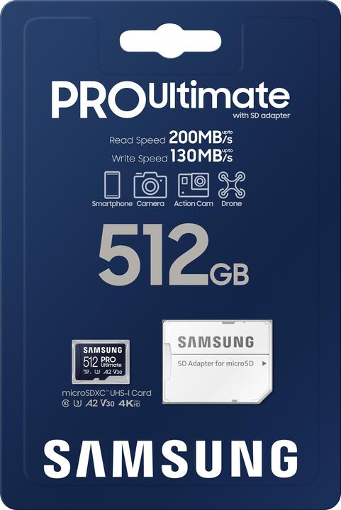 Produktbild Samsung PRO Ultimate (512 GB, microSDXC, U3, UHS-I)