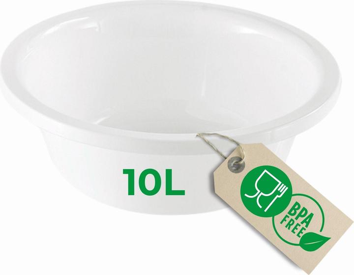 Actual product image Novaliv Spülschüssel Rund 10L, D40 cm, Weiss, BPA-frei Spülmaschinenfest Ideal für Küche und Camping (40 cm, 10 l, 1 x)