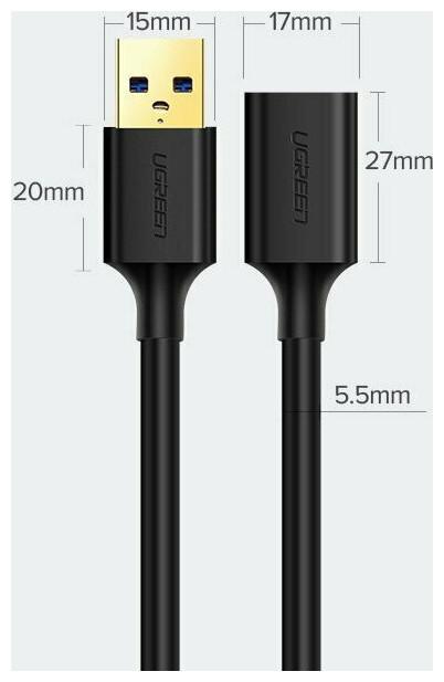 Produktbild Ugreen USB A — USB A (2 m, USB 3.0)