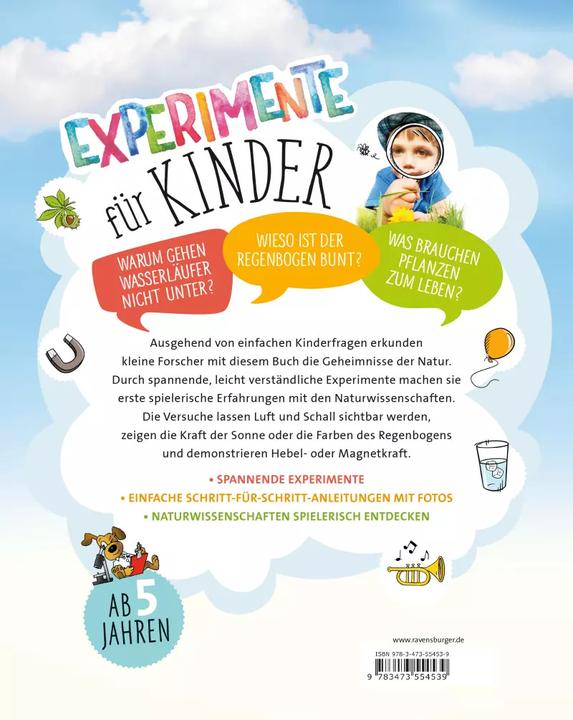 Produktbild Ravensburger Experimente für Kinder (Deutsch, Silke Voigt, Billa Spiegelhauer, Charlotte Willmer-Klumpp, 2018)