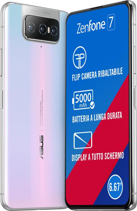 Produktbild ASUS Zenfone 7 (128 GB, Pastel White, 6.67", Dual SIM, 64 Mpx, 5G)