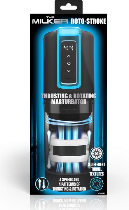 Actual product image Frisky Roto-Stroke - Thrusting and Rotating Masturbator - Black