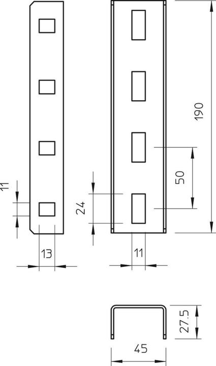 Produktbild OBO Bettermann OBO VUS 3 FT U-Stiel-Verbinder