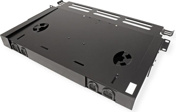 Actual product image Roline 48.30cm (19") FO chassis empty, 1 U, 12x SC-Simplex or LC-Duplex, black