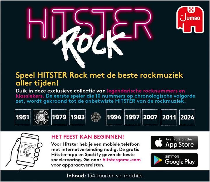 Produktbild Jumbo Hitster - Rock expansion (Netherlands) (Niederländisch)
