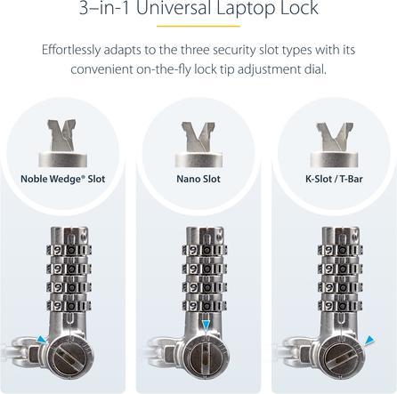 Actual product image StarTech UNIVERSAL LAPTOP LOCK 3-IN-1