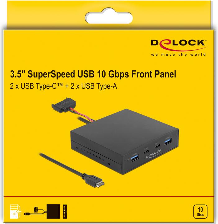 Produktbild Delock 3.5? USB 3.2 Gen 2 Front Panel 2 x USB Type-C™ + 2 x USB Typ-A