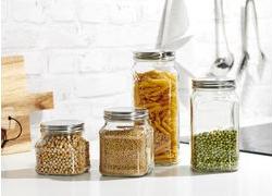 Actual product image Ritzenhoff & Breker "VIO" storage jar, square, 1.9 litre, made of glass, with stainless steel screw-top lid (1.90 l)