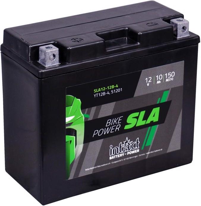 Produktbild Intact SLA12-12B-4 Bike-Power SLA 10Ah Motorradbatterie (DIN 51015) YT12B-BS (12 V, 10 Ah, 150 A)
