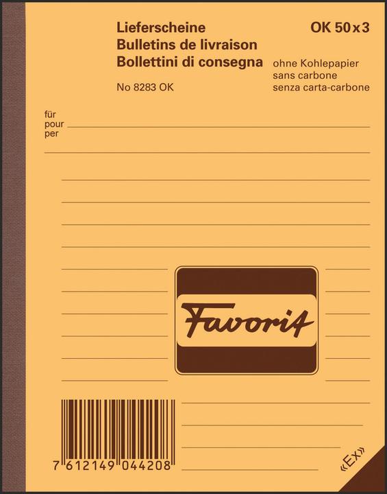 Produktbild Favorit Durchschreibebuch Lieferscheine mit Selbstdurchschreibepapier (150 x)