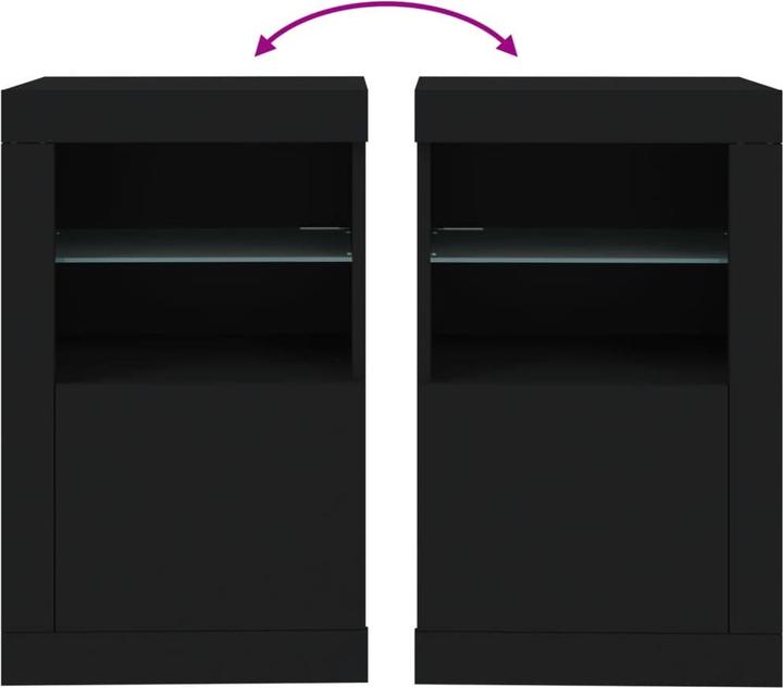 Produktbild VidaXL Beistellschrank mit LED-Leuchten Schwarz (41 x 37 x 67 cm)