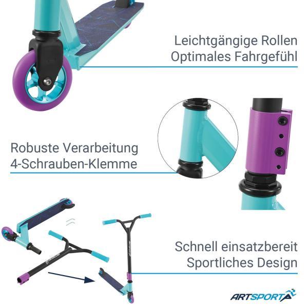 Image du produit Juskys Stunt Scooter avec direction à 360