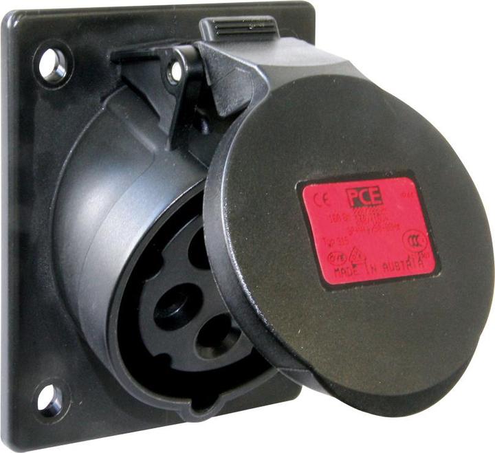 Image du produit PCE Boîtier de montage coudé 32A 5p 6h IP44/54 noir Turbo Twist (bride 80x97 - espacement des trous