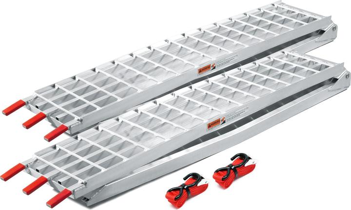 Actual product image Wiltec 2x folding loading ramp scooter ramp ATV Quad portable aluminium 310cm 1080kg (122x12inches 2400lbs)
