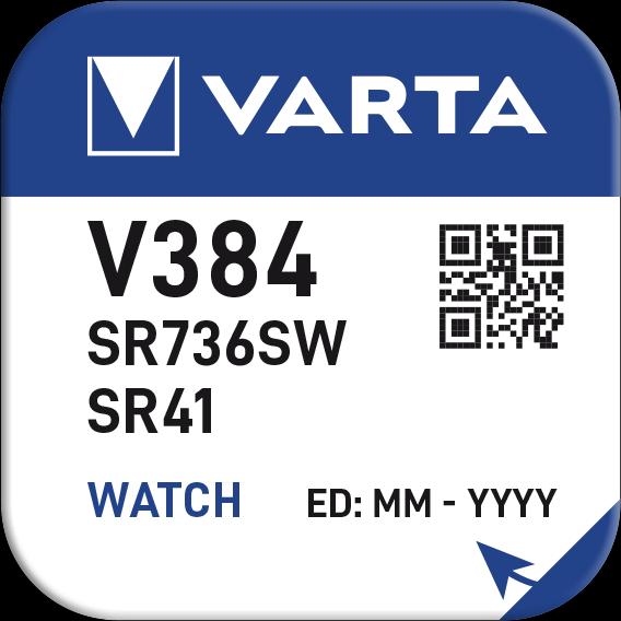 Image du produit Varta V384 / SR736SW - 10 Uhrenbatterien (1 pcs, LR41, 37 mAh)