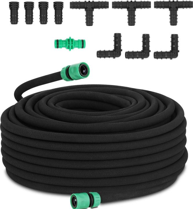 Produktbild Hillvert Tropfschlauch Bewässerung Perlschlauch 50 m Gartenbewässerung System Drip Line (Tropfschlauch + Tropfrohr)