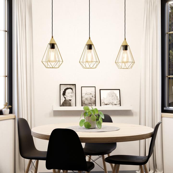 Actual product image EGLO Pendant lamp TARBES 3x E27 Brushed Brass (E27, 0 lm)