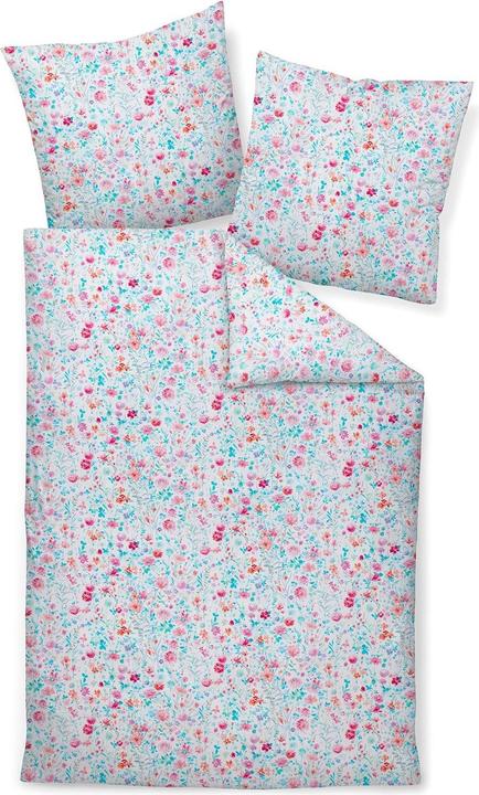 Janine Mako-Satin Bettwäsche moments 98107 rosa mint (Bettwäsche Set, 155x220 cm + 80x80 cm)