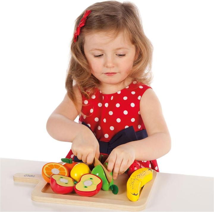 Actual product image Bigjigs Tidlo Wooden Cut Fruit Play Set, 16-pcs.