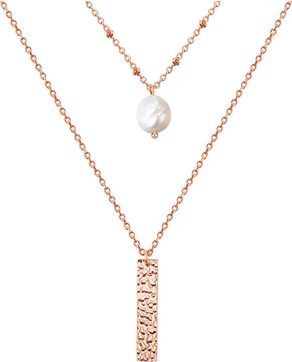 Produktbild Valero Pearls Damen Edelstahl Süsswasser-Zuchtperle roségold 38,0/40,0 cm Basiskette + 5,0 cm Verläng - 24313 (Edelstahl, 40 - 45 cm)