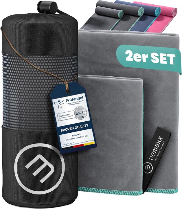 BeMaxx Mikrofaser-Handtuch-Set, Grau