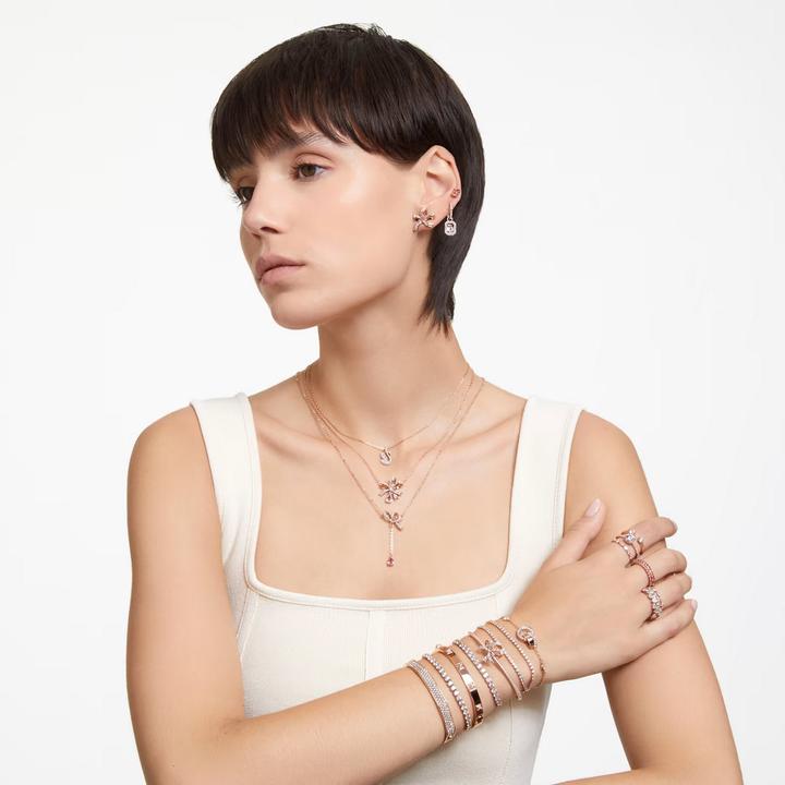 Produktbild Swarovski Matrix Tennis Armband Rundschliff Weiss Roségold (16.50 cm, Swarovski Metall)