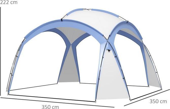 Produktbild Swisshandel24 Event Shelter 3,5 x 3,5m Pavillon mit Haken Tür Wasserabweisend Hellblau (350 cm, 350 cm)