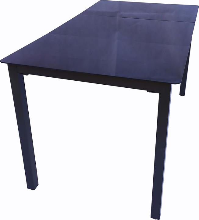 Image du produit VCM Table en aluminium en verre Table de salle à manger Table de balcon Meubles de jardin Verre noir (140 cm)